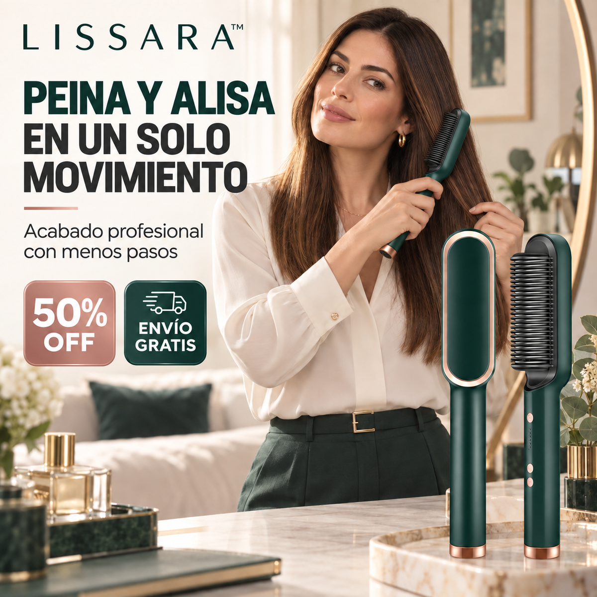 Lissara™ | Cepillo Alisador 50% OFF