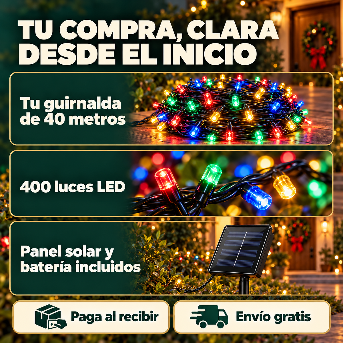 Set 400 Luces Solares 40M | 40% OFF